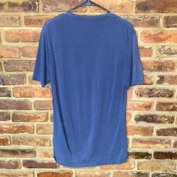 Attention Navy Blue Short Sleeve Henley Chest Pocket T-Shirt Men's Size Small - Picture 4 of 4